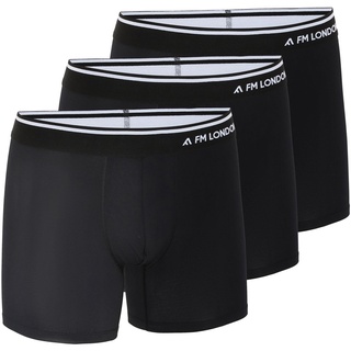 FM London (3er-Pack) Micromodal Herren-Boxershorts – weiche Anti-Scheuer-Boxershorts mit Beutel – für Sport und Alltag geeignet – feuchtigkeitsabweisende, etikettenfreie, atmungsaktive Unterwäsche