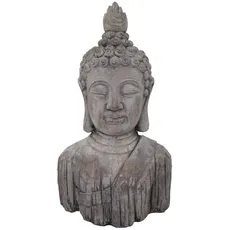 Creativ home Buddhafigur, Buddha Kopf, grau