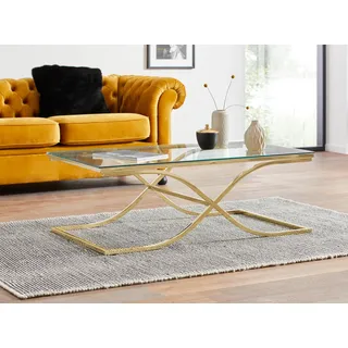 Home Affaire Couchtisch »TOPSELLER!« Glastisch, OTTOs Choice, Maße (B/T/H): (120/70/42), Gestell in Gold-Optik