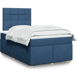 Langlebige Boxspringbett mit Matratze Blau 120x200 cm Stoff Gästebett mit Lattenrost Möbel1749546 - Blau