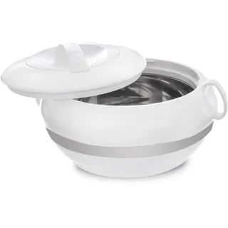 orion group Vilde Lunchbox Thermoskanne - 5L Weiß - Edelstahl Innenseite - 2 Std Wärmehaltig - Drehverschluss, Tragegriff - Ideal Brotdose Erwachse - Vielseitig für Eis im Sommer - 20x31cm
