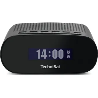 TechniSat TECHNIRADIO 50 - Kompakter Radiowecker (DAB+, UKW Wecker mit großem LCD-Display, Dual-Alarm, Kopfhöreranschluss, 1 Watt, USB-Netzteil) schwarz