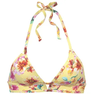 SUNSEEKER Triangel-Bikini-Top Damen gelb bedruckt Gr.34 Cup A/B