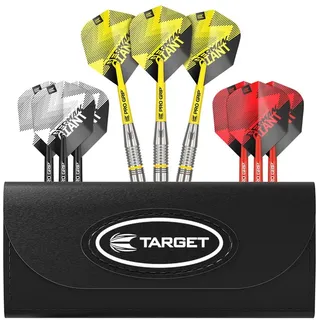 Target Gabriel Clemens Brass Dartpfeile Softdarts-Set - Mit Zusätzlichem Zubehör-Geschenkpaket Silber und Gelb