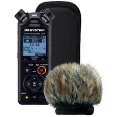 OM SYSTEM LS-P5 Windschutz, Outdoor Kit - Hi-Res Audiorekorder mit TRESMIC II 3-Mikrofonsystem inklusive Windschutz, Softcase, Micro-USB-Kabel, wiederaufladbare Akkus