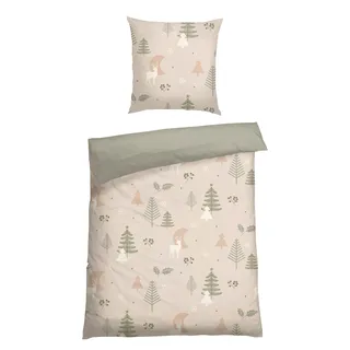 SCHIESSER Wendebettwäsche »Uma aus weicher Baumwolle im Nordic-Look« 2 Stk., tlg. Made in Green, beige