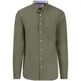 FYNCH-HATTON Leinenhemd, mit Brusttasche, grün