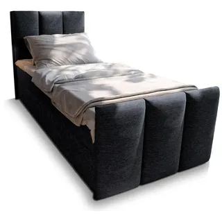 masseno Boxbett mit Bettkasten - schwarz , Maße cm B: 100 H: 98