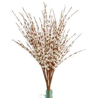 MISSWARM Künstliche Blumen, 74,9 cm lang, weiße künstliche Blumen für Hochzeit, Zuhause, Büro, Party, Hotel, Innen- oder Hofdekoration (weiß), 10 Stück