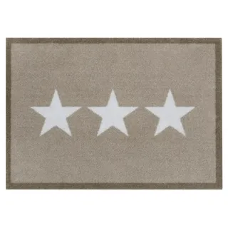 HANSE Home Fußmatte »Sterne, Türmatte« rechteckig 7 mm Höhe Schmutzfangmatte, Innen und Außen, Rutschfest, Wetterfest, Waschbar, beige