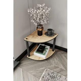 Hanah Home Moderner Beistelltisch aus Eiche, 34 x 38 x 34 cm | 100% MDF mit Beinen aus gepresstem Kraftpapier | Skandinavisches Design für Zuhause