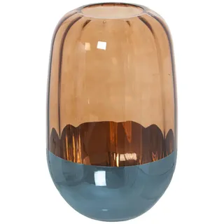 Alexandra House Living Vase, Blau, Braun, Glas, 16 x 16 x 24 cm