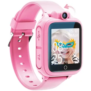 Awatty Smartwatch Kinder, Spielzeug 3 4 5 6 7 8 9 10 11 12 Jahre, 14 Spiele, Kinderuhr Geschenke für Mädchen und Jungen (Rosa)