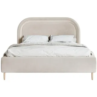 Selsey Loreo - Polsterbett mit wasserfestem Samtbezug in Greige, 180x200 cm - Taupe