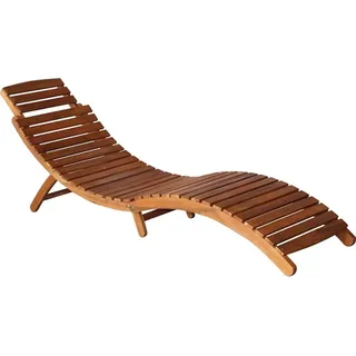 vidaXL Sonnenliegen 2 Stk. mit Tisch und Auflagen Massivholz Akazie - Blau
