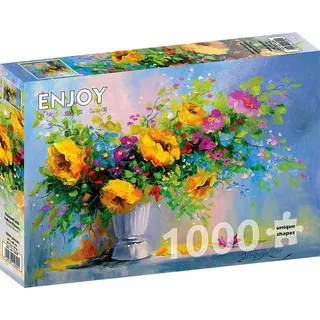 Puzzle, 1000 Teile – „Enjoy“ – Blumenstrauß mit gelben Blumen
