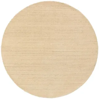 benuta Nest Wollteppich rund Jamal Cream ø 160 cm rund , Creme , Textil , Beton Optik , Rund , 160x160 cm , Gots , pflegeleicht , Teppiche und Böden, Teppiche, Schafwollteppiche