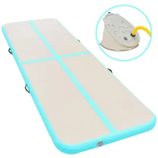 vidaXL Aufblasbare Gymnastikmatte mit Pumpe 400x100x10 cm PVC Grün