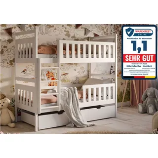 Kids Collective Hochbett Kids Collective 90 x 200 cm Kiefer massiv weiß