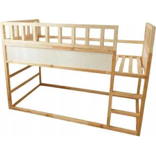 Rausfallschutz Set 3-teilig für IKEA KURA 200+165+90 cm – LINO TRE 30 cm Hochbett Schutzgitter Holz - Bronze
