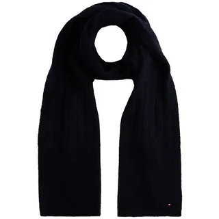 Tommy Hilfiger Schal Flag Fluffy aus Rippstrick, Blau (Space Blue), Einheitsgröße