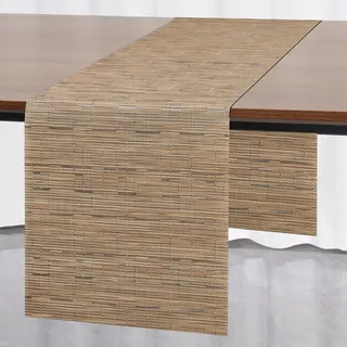 Myir JUN Tischläufer Tischläufer Modern Abwaschbar Outdoor Hitzebeständig PVC für Häuser Esszimmer Restaurants Hotels Party Tischdeko Dekoration 30 x 240 cm (Braun)