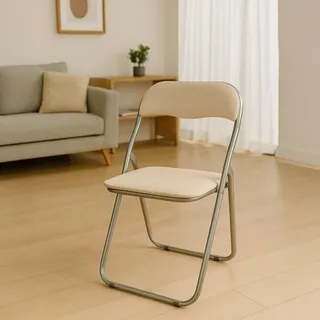 Dmora Klappstuhl Marbella Beige, gepolsterter Stuhl