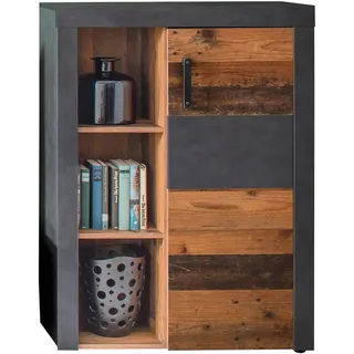 trendteam Highboard 87 x 118 x 34 cm Grau/Alteiche