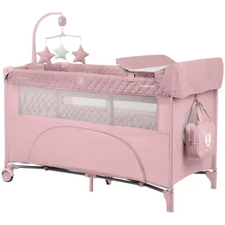 KIKKABOO Nighty Night Reisebett Mit 2 Ebenen - Pink - One Size