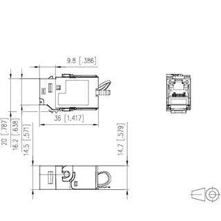 METZ CONNECT C6Amodul K 180° Jack, 12 Stück