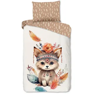 Kinderbettwäsche , Multicolor, Hellrosa , Textil , Boho , 140x200 cm , Oeko-Tex® Standard 100, BCI (Better Cotton Initiative) , atmungsaktiv , Heimtextilien, Bettwäsche & Leintücher, Kinderbettwäsche