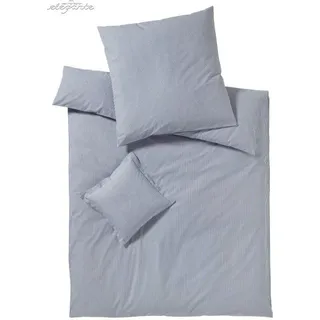 Elegante Web-Perkal Bettwäsche 7023 Classico 155x220cm + 40x80, Farbe marine - Marine