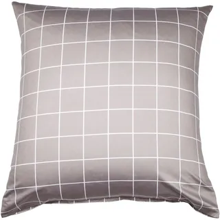 Janine Kissenbezug »modernclassic 39025, Mako-Satin aus 100% Baumwolle« mit Reißverschluss, in Gr. 40x80 oder 80x80 cm, mit Karos und Streifen, braun