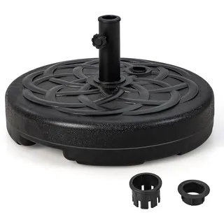 COSTWAY Sonnenschirmständer 23 Liter / 39 kg befüllbar mit Wasser oder Sand, Schirmständer für Schirmstangen von 38/48 mm, Ø56 cm Marktschirmständer Sonnenschirm Ständer für Garten, Balkon - Schwarz
