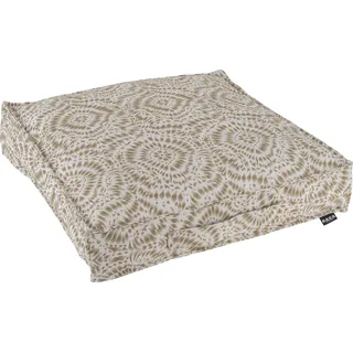 Palettenkissen H.O.C.K. "Badu Batik Steel Outdoor", beige (natur, beige, gemustert), B:50cm H:10cm L:50cm, Polyacryl (dralon), Dekokissen_Sitzkissen_Kissenhüllen, Palettenkissen, Matratzenkissen
