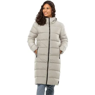 Jack Wolfskin Winter-Daunenmantel Frozen Palace Coat 2024 (winddicht, wasserabweisend) beige Damen
