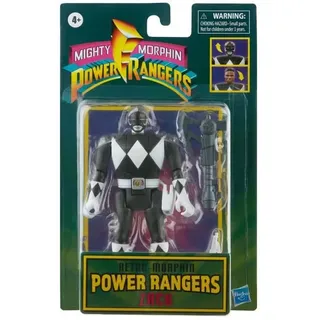 Power Rangers Retro-Morphin, Black Ranger Figur, Zack, Neigekopf, inspiriert vom klassischen Mighty Morphin, 4 Jahre alt