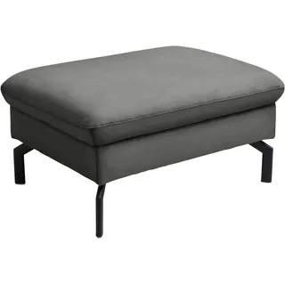 die planbar Hocker DIE PLANBAR "PN-EM20028 Breite 87 cm", grau (anthrazit), B:87cm H:45cm T:65cm, Hocker, Polsterhocker, hochwertiges Glattleder, stylische Metallfüße