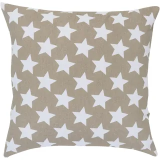 ELBERSDRUCKE Dekokissen »Stars allover«, Kissenhülle mit Polyesterfüllung mit trendigen Stern-Motiven, 45x45 cm, braun