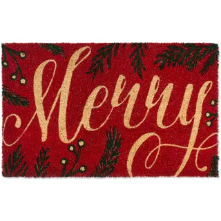 DII Weihnachts-Willkommensmatte für den Außenbereich, natürliche Kokosfaser-Fußmatte & Verandadekoration, 43,2 x 73,7 cm, Merry