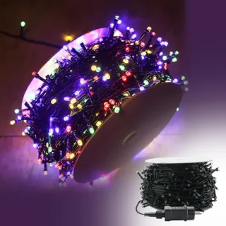 HENGMEI LED Lichterkette, Bunt Außen und Innen Lichterkette mit 8 Leuchtmodi für Halloween Deko, Weihnachtsbeleuchtung, Garten, Hochzeit, Party Deko, 30m 300LEDs