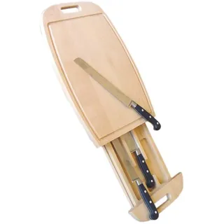 Marietti DQ05G Schubladen-Schneidebrett mit Küchenset 3 Messer