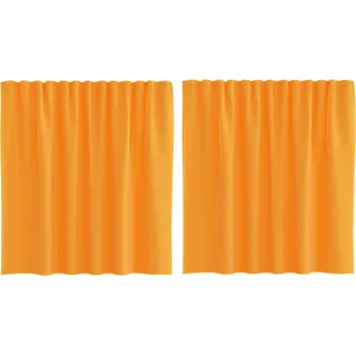 vidaXL Voile Vorhänge mit Schlaufen 2 Stk. Orange 140x140 cm
