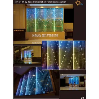 Trennwand Regal Schrank Wasserwand Säule Wände LED 90x300 Wasserwände Waterwall - Transparent