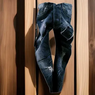 DAKO Men's Jeans Distrassed Patch Bestickt BVUJE02245 Denim Aged Neu Gr. 50w36