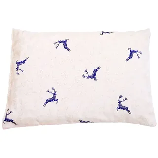 Zirbenkissen Hirsch blau befüllt mit Zirbenspänen aus Zirbenholz 30x20 cm