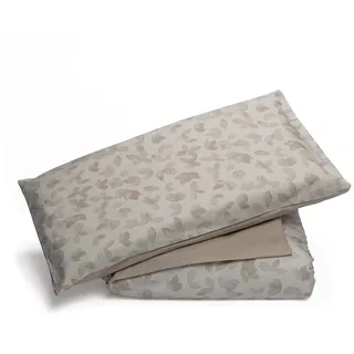 Foppapedretti Nacht & Natur Bettbezug für französisches Bett, komplett mit Kissenbezug; Blätter Sand 100% Baumwolle, hergestellt in Italien