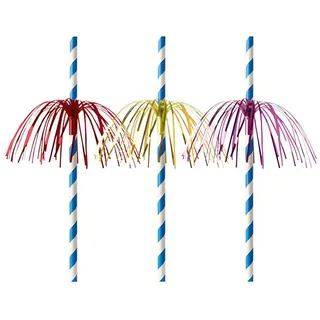 Papstar Papier-Trinkhalme 50 St. Blau/Weiß