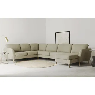 OTTO home Wohnlandschaft Polyester 349cm U-Form Braun