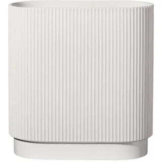 Asa Selection ASA Art Deco Vase aus Steingut in der Farbe Weiß mit mattem Finish Handgefertigt, Maße: 34,5cm x 16cm x 40cm, 63017091